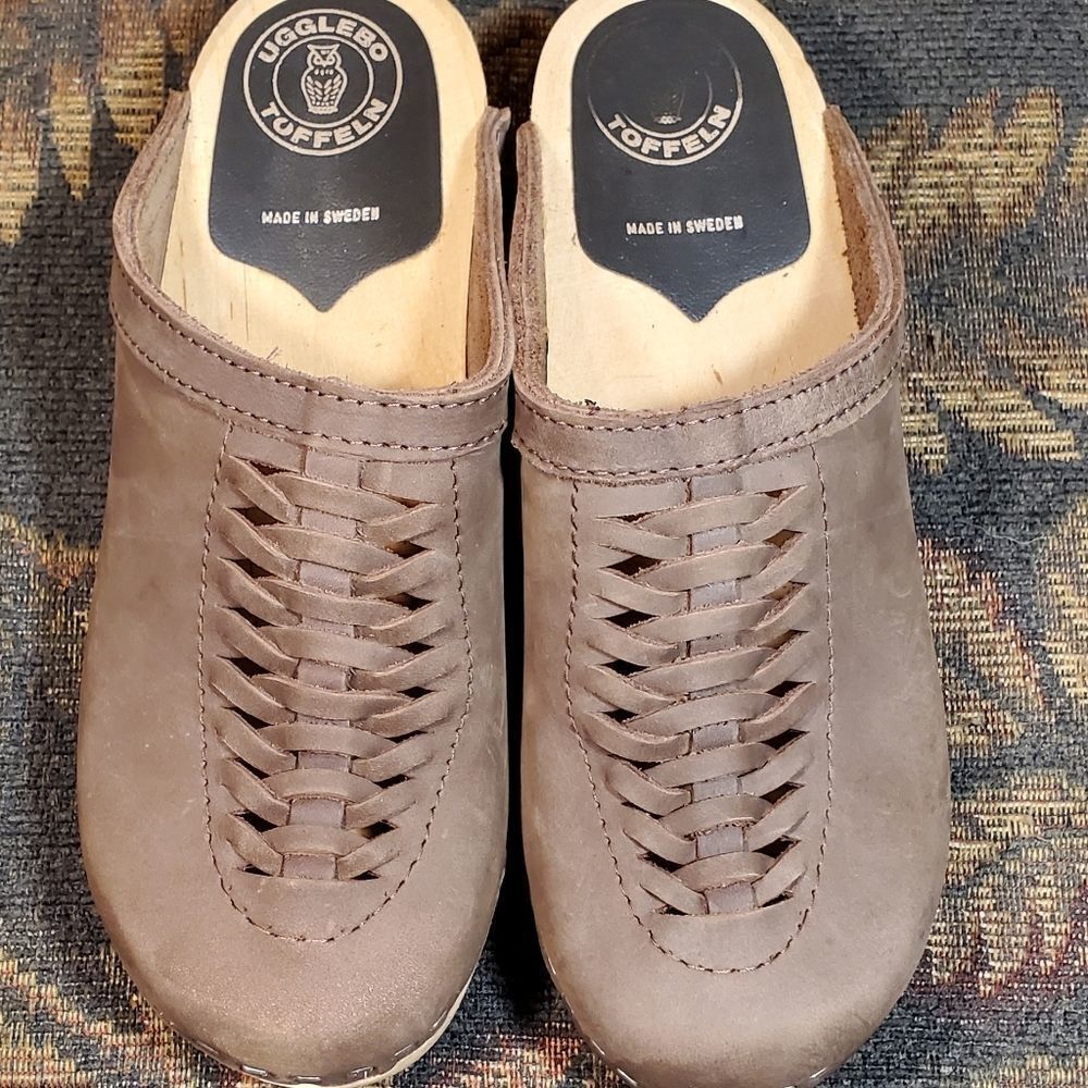 Handmade Ugglebo Toffeln Women's Brown Suede Clogs
